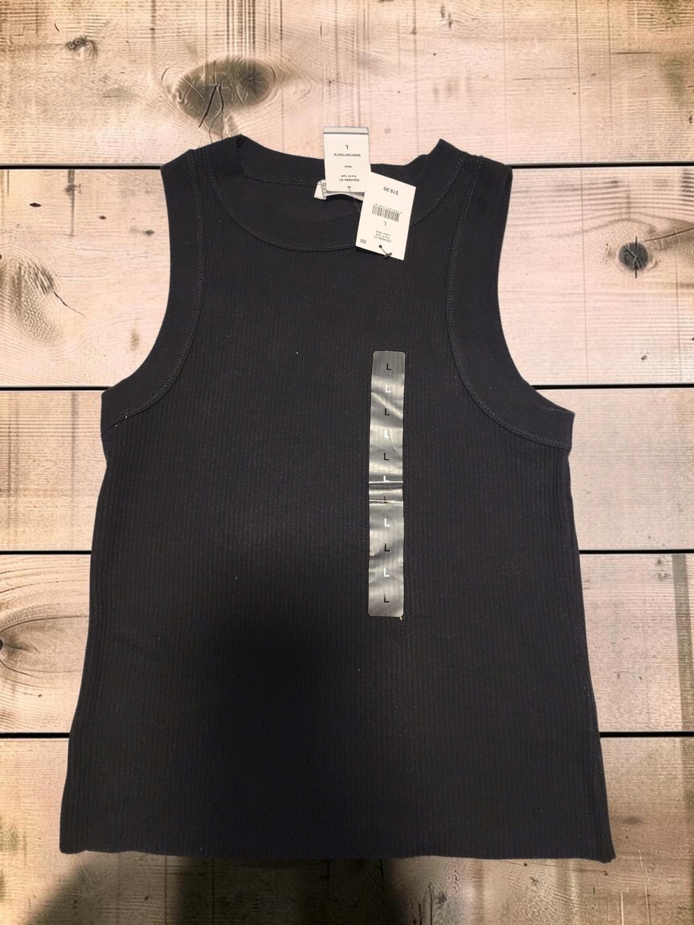 Large black tank top cotton on body